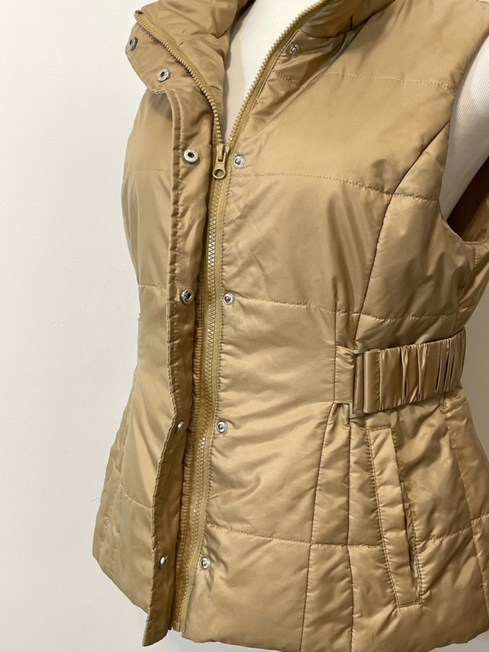 New York & Company Women's Quilted Puffer Vest Gold Brown Size M - Picture 9 of 13